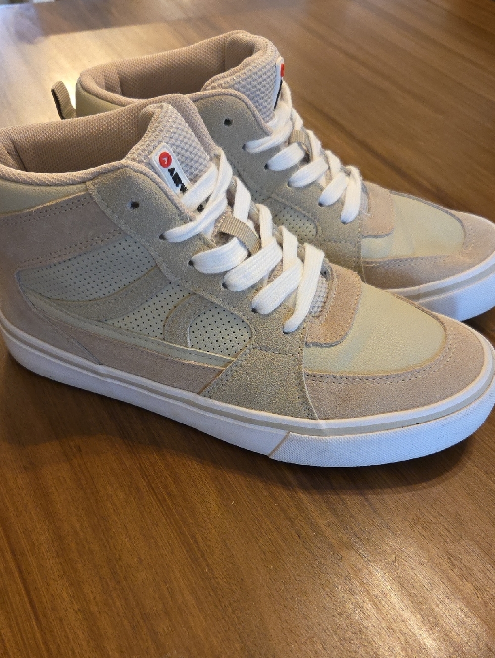Airwalk Youth High-Top Sneakers in Beige and White
